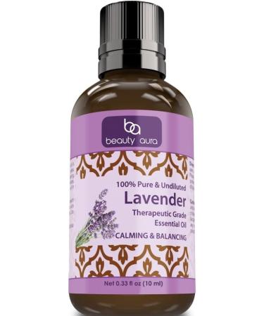 Beauty Aura Therapeutic Grade Essential Oil Set | Our 6 Best Six Scents | Lavender Eucalyptus Lemon Peppermint Sweet Orange & Tea Tree | 6 x 0.33 Fl.oz. (10 ml) | 100% Pure & Undiluted - Buy Online on GoSupps.com