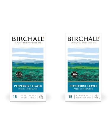 Birchall Tea Bags Peppermint Tea Gift Set Caffeine Free Tea Bursting with Full Flavour Perfect Vegan Gifts 15 Plant-Based Prism Tea Bags (Pack of 2)
