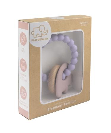 Playground by Living Textiles Co. Silicone Elephant Teether Lilac - for Teething Infant Toddler Newborn Nursery Ages 3 Months+ liliac - Buy Online on GoSupps.com