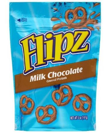 FLIPZ Flipz Covered Pretzels Milk Chocolate Flavor Delicious Pretzel Sticks for Kids and Adults 113.4 g 113 g