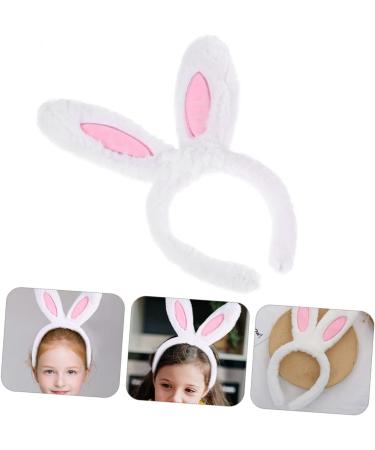 MAGICLULU Headband Animal Decor Stuffed Bunnies Easter Bunny Ears Dress for Girl Stuffed Bunny for Hair Bands Tiara Girl Hair Accessory White Decorations Women's Plush Rabbit Ears 28X13CM White - Buy Online on GoSupps.com