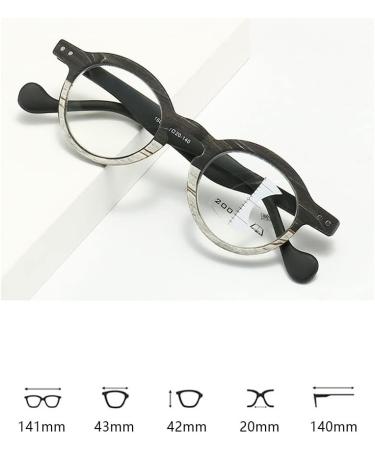 Retro Wood Grain Reading Glasses - Round Multifocus Blue Light Blockers for Men & Women +1.5 Brown - Buy Online on GoSupps.com