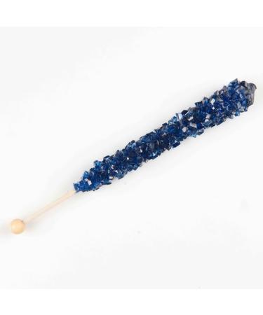 Navy Blue Blueberry Crystal Rock Candy on a Stick x 50 Lollies - Individually Wrapped in box - Party Favours Cake Decorating - Drink/Cocktail Swizzle Stirrers - Buy Online on GoSupps.com