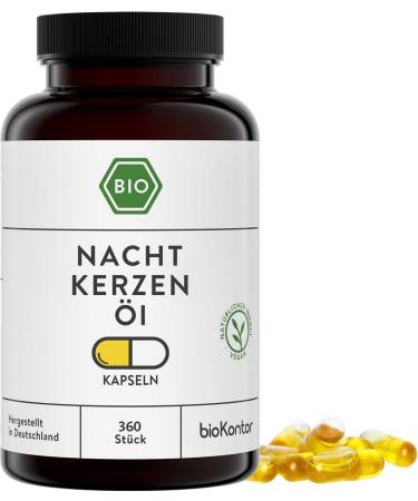 Evening primrose oil capsules VEGAN ORGANIC 360 pieces VEGAN with 500 mg cold-pressed evening primrose oil bioKontor - Buy Online on GoSupps.com