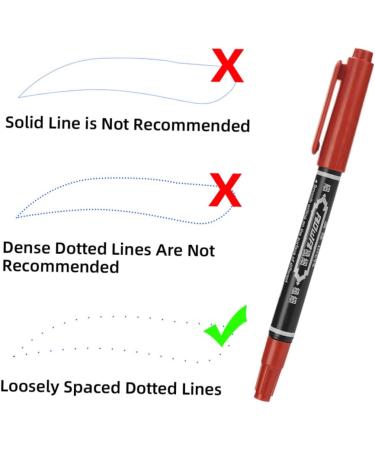 Angoily 6pcs Waterproof Eyeliner Dual Tip Markers Marker Pens Eyebrow Pencil Double Head Leather Pen 13.9x1.8cm Red - Buy Online on GoSupps.com