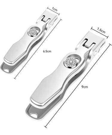 Stainless Steel Set Nail Clipper Splash-Proof Wide Jaw Opening Manicure Fingernail Cutter for Thick Hard Ingrown Toenail (Color : S Black) - Buy Online on GoSupps.com