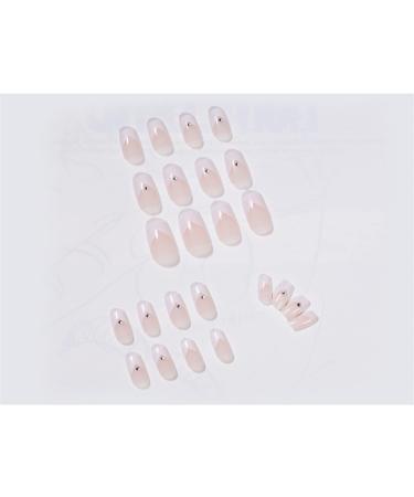Short Square False Nails with Glue Stickers French Ballerina Rhinestone Nails Shiny Nails on 24 Pieces on Nail Tips for Women and Girls - Buy Online on GoSupps.com