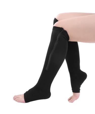 Compression Socks for Men & Women - Calf Support Varicose Veins Relief | Best for Sport Running Travel & Nurses (L/XL Black) - Buy Online on GoSupps.com