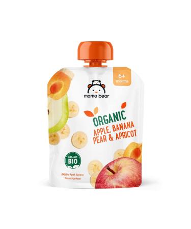 Mama Bear Organic Vegetable Mix - Apple Pear Banana & Apricot | Vegetarian 90g (Pack of 6) - International Shipping Available - Buy Online on GoSupps.com