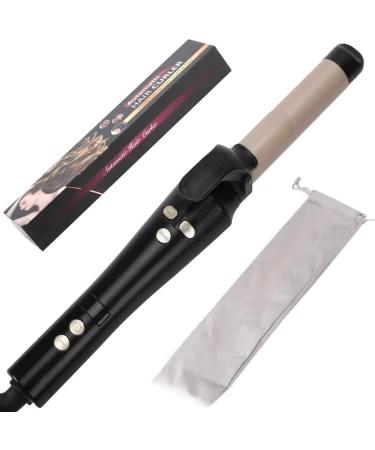 LCD Ceramic Curling Wand - 1 Inch Auto Rotating Titanium Barrel | 4 Adjustable Temps | Fast Heat-Up | Dual Voltage & Anti-Scald - Shop Internationally - Buy Online on GoSupps.com