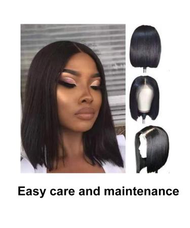 Havamoasa Women Short Bob Wig - Straight Black Hair Lace Front U Shape Wig - Buy Online on GoSupps.com