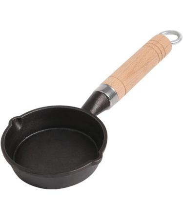 Qcwwy Mini Frying Cast Iron Pan Portable Pancake Pan Non Stick Coating Small Griddlewith Wooden Handle Kitchen Cooking Utensils for Home Camping Travel - Buy Online on GoSupps.com