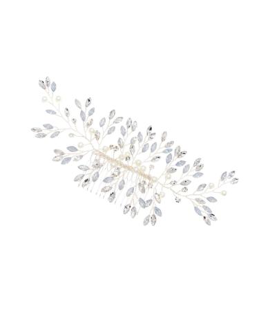 DOITOOL Rhinestone Barrettes Bridal Headpiece Rhinestone Hair Clip Wedding Hair Comb Rhinestone Wedding Headpiece Wedding Hair Pins Bridal Side Comb Bride Crystal Accessories