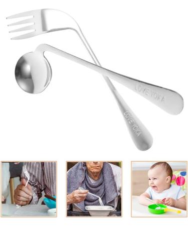 Parkinson's Utensils Set - Adaptive Stainless Steel Spoon & Fork for Disabled Elderly - Easy Grip Self-Feeding Utensils (Right Handed) - Buy Online on GoSupps.com
