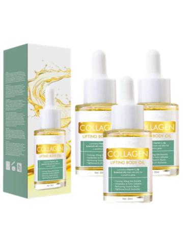 Hhkuize flysmus BeautyWomen Collagen Lifting Body Oil Beauty Lady Collagen Lifting Body Oil Anti Aging Collagen Serum for Face Reduces Fine Lines & Wrinkles (3pcs)