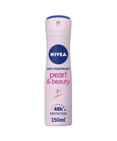 NIVEA Pearl & Beauty Anti-Perspirant Deodorant Spray (150ml) Women's Deodorant with 48H Sweat and Odour Protection Anti-Perspirant Spray for Women with Pearl Extracts