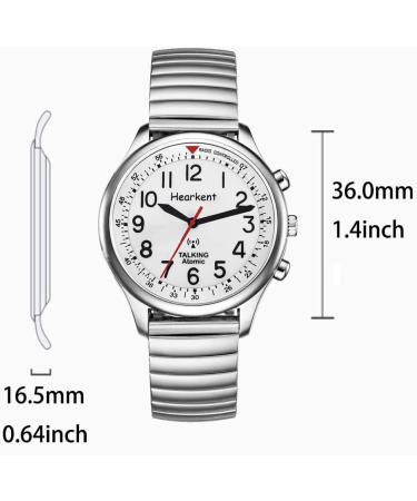 Hearkent Talking Watch for Women | Ideal for Blind Seniors | Loud Voice | Speaks German | Stylish Silver Design | International Shipping Available - Buy Online on GoSupps.com
