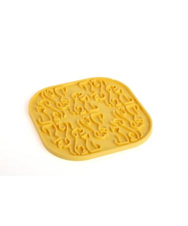 Bonameco Slip mat-relaxing treat for dogs & cats supports healthy digestion anti-slip design & easy to clean (Large yellow) Large yellow