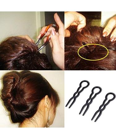 6PCS Brown Plastic U Shaped Hair Pins for Women - Hair Styling Clip Updo Bun Twist Chignon Bobby Pins - Buy Online on GoSupps.com