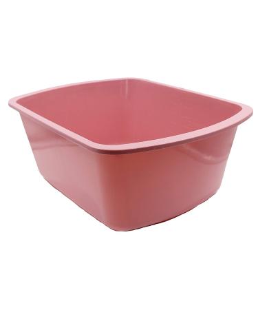 Portable Rectangular Plastic Wash Basin, 6 Quarts with Graduations, Rose (Pack of 2)