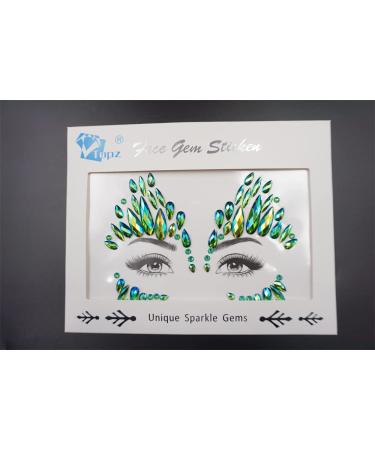 Halloween Christmas Festival Face Jewels Rhinestone Stickers (Green AB/SV-01) - Buy Online on GoSupps.com