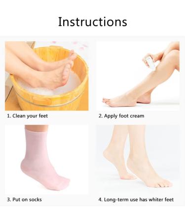 KKPLZZ Aloe Silicone Socks - Anti-Slip Moisture Spa Socks for Softening Rough Calluses & Cracked Heels - Overnight Foot Care - Buy Online on GoSupps.com