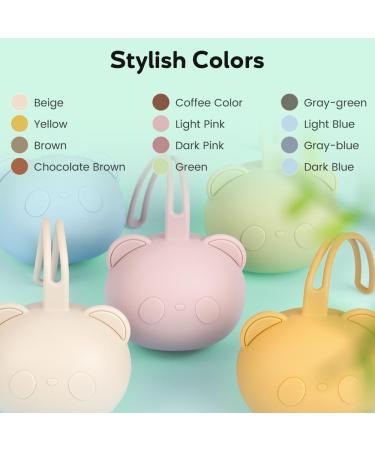 Airfish Silicone Pacifier Box 2 Pack - BPA-Free Baby Bear Travel Storage Case in Beige & Pink | Ideal Pacifier Holder for Girls - Buy Online on GoSupps.com