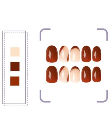 Luvadeyo 24PCS Ballerina Press on Nails | Luxury Brown Fake Nails | Long Full Cover Acrylic Nails for Women & Girls - International Shipping Available - Buy Online on GoSupps.com