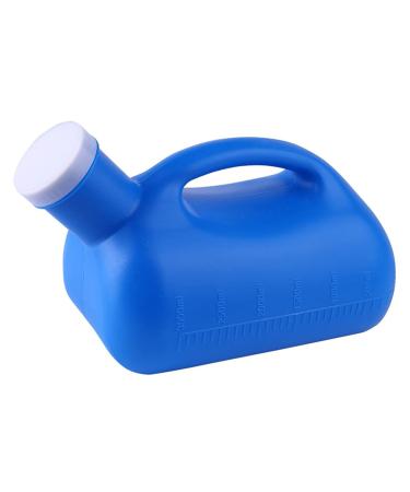 3000ML Large Male Urinal -Large Capacity with Cover Reusable Portable Mens Potty Pee Bottle Collector Travel Toilet (Blue) Happy