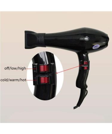 Professional Salon Ionic Blow Dryer 2200W Hair Dryer with Nozzle Powerful Hairdryer Fast Drying Blow Hair-Dryer AC Motor 2 Speed and 3 Heat Long Cable Light Quiet for Home and Salon Women Men Black - Buy Online on GoSupps.com