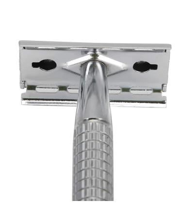 Double Edge Razor with Long Stainless Steel Handle - Nostalgic Shaver for Salon & Home Use | International Shipping Available - Buy Online on GoSupps.com