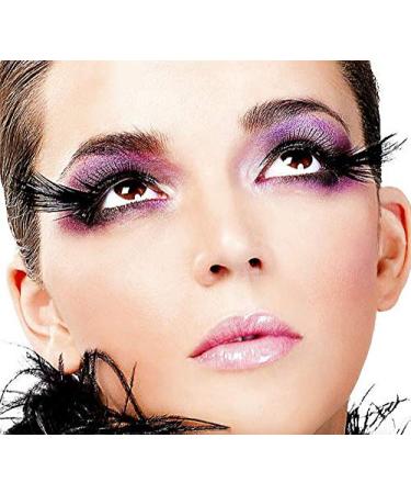 Dorisue Halloween Feather Eyelashes - Cat Eyes Black Tail Lashes for Witch Makeup, Cosplay, and Theatre - Hand-made Luxury Fashion False Lashes - Buy Online on GoSupps.com