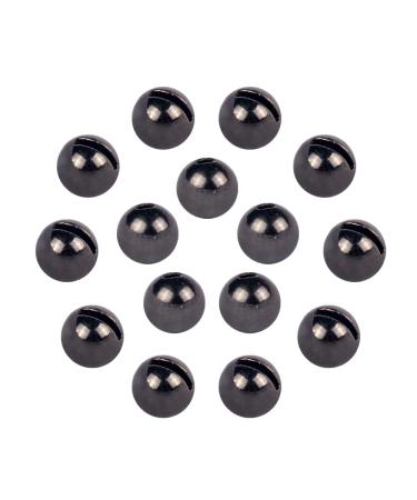 MUUNN 50pcs Tungsten Slotted Beads for Fly Tying,12 Colors/13 Sizes Tungsten Beads Heads Slotted Fly Tying Materials Black Nickel 2.8mm