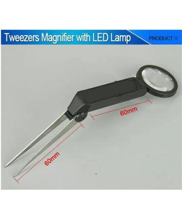 ZHYH Lighted Folding Eyebrow Magnifier with Tweezers - Portable 10x Magnification, LED Light, 6x2.5cm Design - Buy Online on GoSupps.com