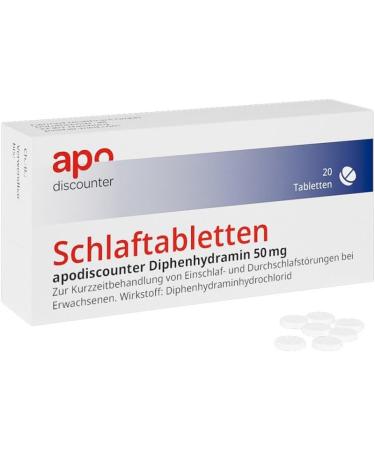 Buy Apodiscounter Diphenhydramine 50mg Sleeping Pills - 20 Pcs - Fast International Shipping - Buy Online on GoSupps.com