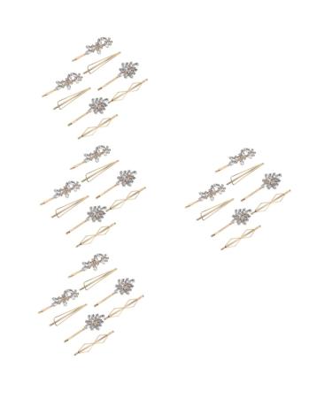 Angoily 16 Pairs Rhinestone Hair Clip Hair Accessories for Women Clips Barrettes for Women Snap Hair Clips for Women Bride Hair Clip Rhinestone Barrette Headgear Zinc Alloy Simple Women's