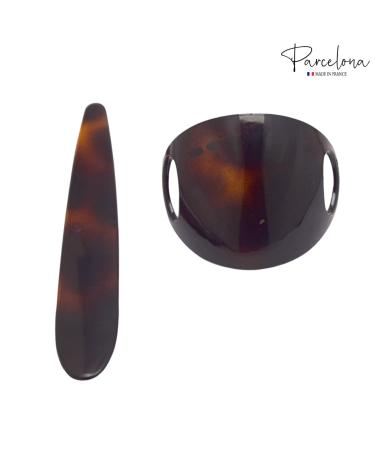 Parcelona French Classic Brown Shell Hair Bun Holder Cover Barrette Clip - Buy Online on GoSupps.com