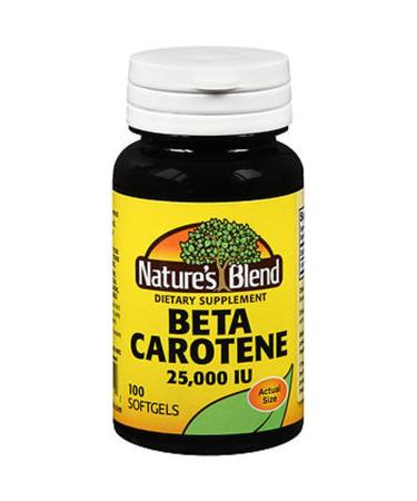 Nature's Blend Beta Carotene 25000 IU - 100 Soft Gels Pack of 2