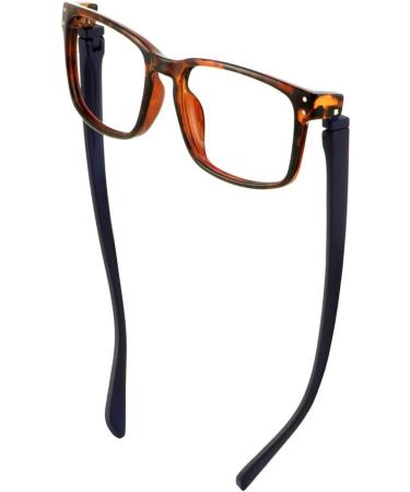 BUNNY EYEZ DEAN Reading Glasses - Stylish Tortoise/Dark Navy 2.0x Readers with Tiltable & Flippable Frame for Chic Look - Shop Internationally - Buy Online on GoSupps.com