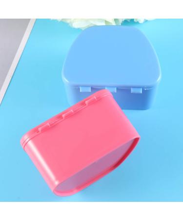 Portable Denture Case Holder - 2pcs False Teeth Box for Travel Cleaning (Blue and Rosy) - Buy Online on GoSupps.com