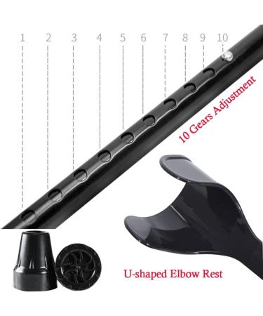 Motion Forearm Crutches for Adults ( 2 Units Open Cuffs) Walking Crutches with Rubber Handles Adjustable Aluminum Crutches (Color : Black) Anniversary Lucky Star - Buy Online on GoSupps.com