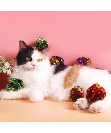 ANZONGYI 10 Pcs Mylar Crinkle Balls Colorful Crinkle Balls Cat Toys Rustle Sound Ball Cat Interactive Toys for Kittens and Grown-up Cats - Buy Online on GoSupps.com