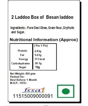 Ghasitaram Gifts Rakhi Gifts for Brothers 2 Laddoo Box of Besan laddoo with Pearl Beads Rakhi - Buy Online on GoSupps.com