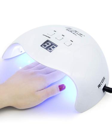 Gel UV LED Nail Lamp,LKE Nail Dryer 40W Gel Nail Polish UV LED Light with 3 Timers Professional for Nail Art Tools Accessories White