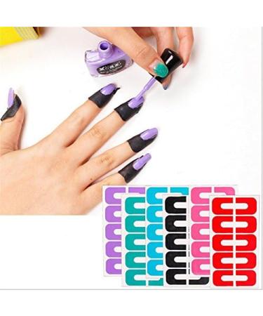Wansan 6 Pack Nail Protector - Reusable Soft Plastic Shield for Nail Polish Overflow - Random Color - Buy Online on GoSupps.com