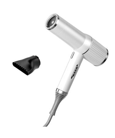 OIIBWQ High Powerful Hair Dryer Blow Dryer Hair Styling Tool with Nozzle for Salon Travel White 1 Nozzle