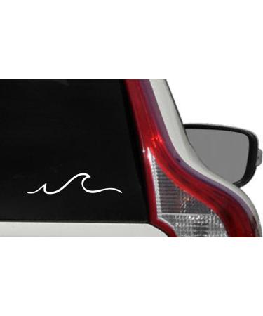 Wave Version 2 Car Die Cut Vinyl Decal Bumper Sticker for Car Truck Auto Windshield Wall Window Ipad Tablet MacBook Laptop Computer Home Custom and More (White) 1. White
