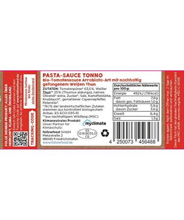 Followfish MSC Pasta Sauce Tonno Arrabiata - 200g | Premium Quality Italian Sauce | International Shipping - Buy Online on GoSupps.com