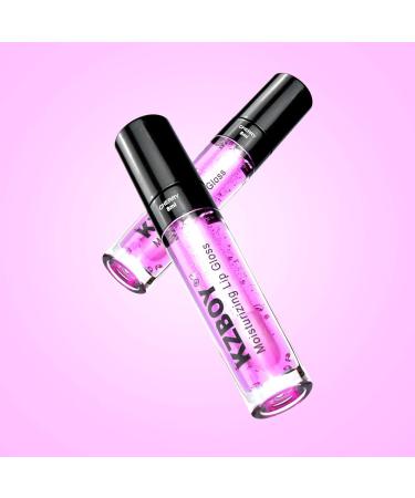 KZBOY Lip Gloss Hydrating Lip Oil Cherry Scented 8ml Moisturizing Lip Gloss for Dry Lips High Shine Smooth Finish Clear Purple Shade (Cherry) - Buy Online on GoSupps.com