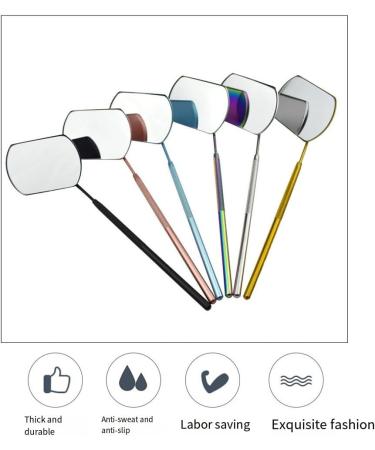 2 set of Eyelash Mirror Checking Magnifying Beauty Tool Mirrors Extension Accessories for Check False Portable Stainless Steel Black 2 set of (Black) - Buy Online on GoSupps.com